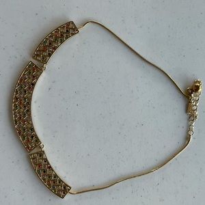 Kate Spade gold and multicolor gem statement necklace